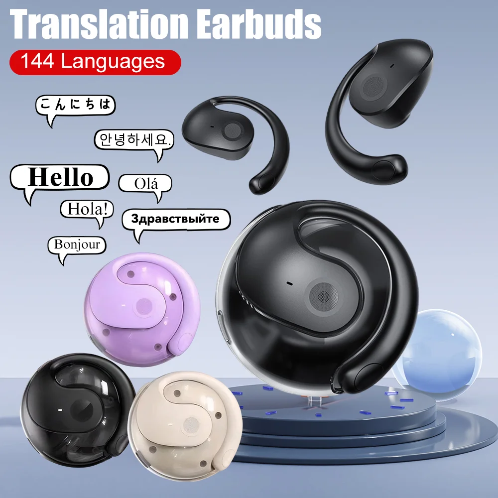 

Умные наушники-переводчики с искусственным интеллектом, наушники-переводчики, беспроводные наушники BT в реальном времени, переводчик для деловых поездок, обучения