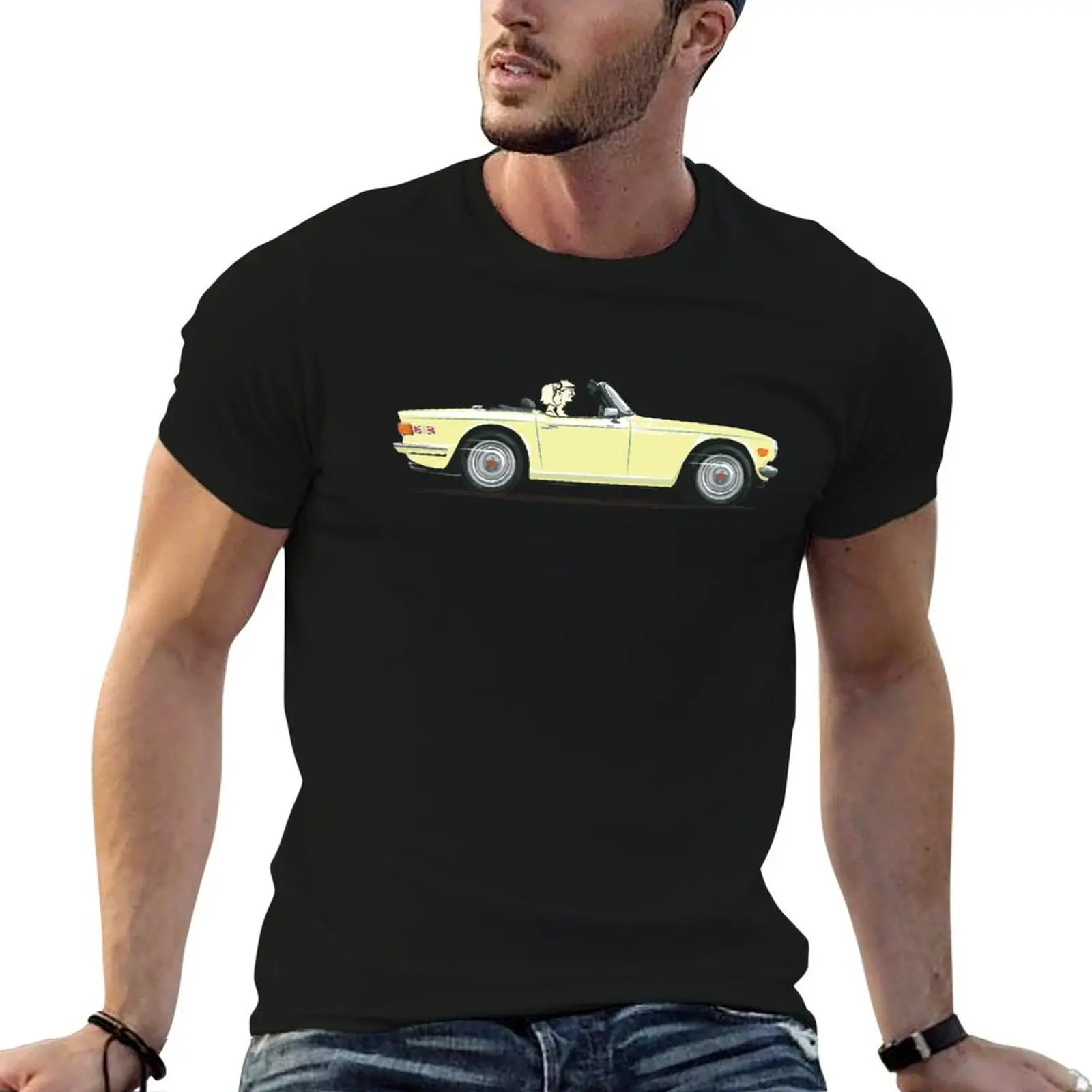 Jasmine Yellow color TR6 – the Classic British Sports Car T-Shirt graphic t shirt vintage anime clothes street wear T-shirt men