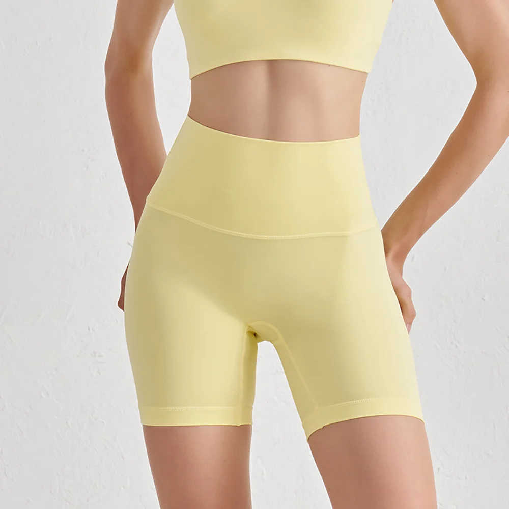 

2025 Women's Summer Cool Yoga Shorts – Three - Quarter and Quarter - Length, Peach Hip, Elastic Fitness Shorts