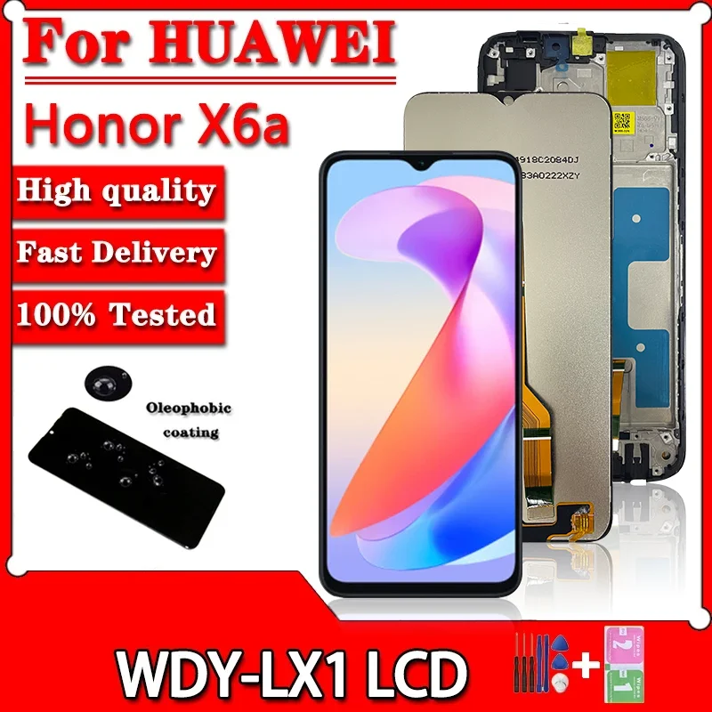 

Tested For Huawei Honor X6a LCD Display With Frame Screen Touch Digitizer For HonorX6a WDY-LX1 Display Replacement