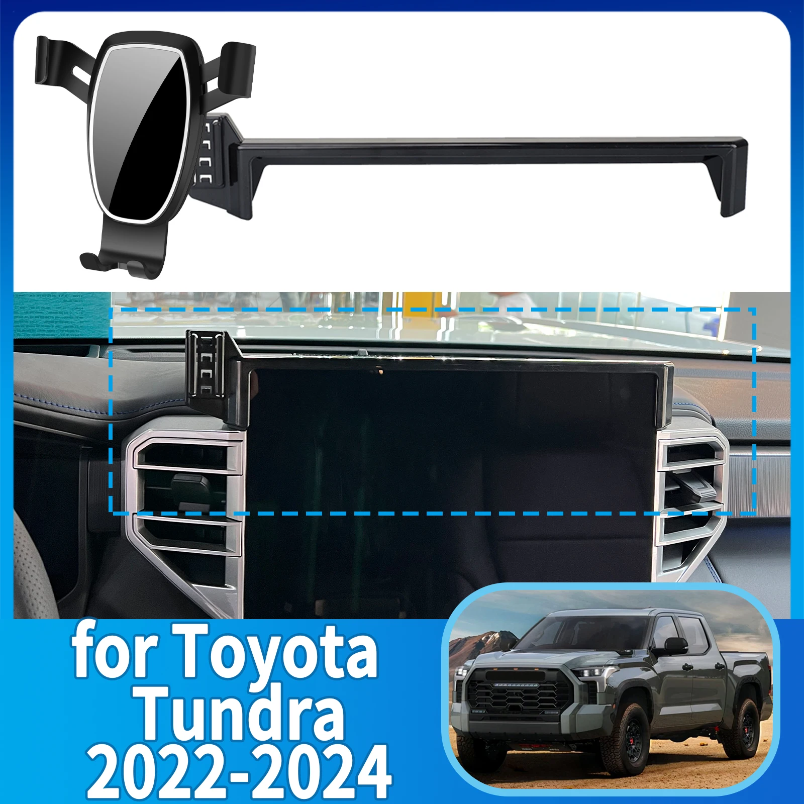

fit for Toyota Tundra 2022 2023 2024 Phone Holder, Dashboard Screen Mount Bracket Easy Installation​​ Car accessoires