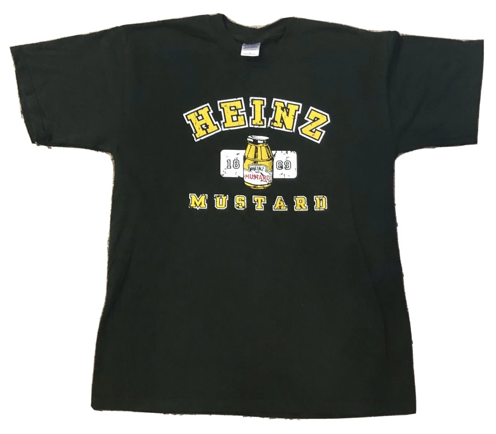 Винтажная футболка Heinz Mustard, зеленая футболка Pittsburgh Food Gildan Medium, забавные футболки Ugus, мужской летний топ, эстетичная одежда