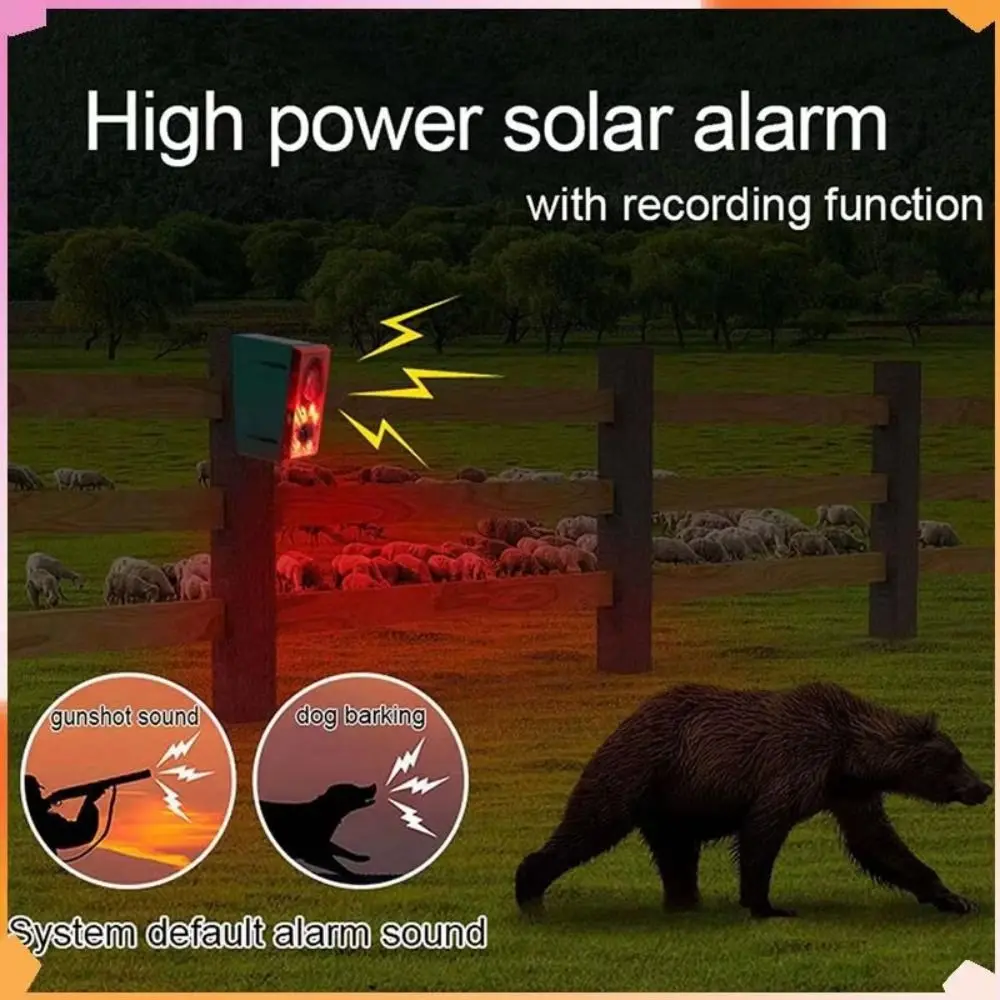 

Solar Energy Solar Powered Alarm Dog's Bark Strobe Solar Powered Alarm Light Infrared Sound Recording