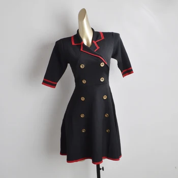 여성용 슬리밍 니트 드레스 스웨터 블랙 허리 장착 베이스 튜닉 스커트 유선형 실루엣 레귤러 슬리밍 니트웨어 