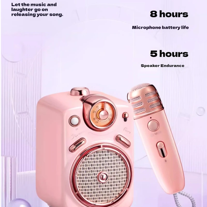 Divoom Fairy-2 Customized Bluetooth Speaker Microphone K Song Sound All-In-One Microphone Girls Gift 509 Lightweight  Laptop PC