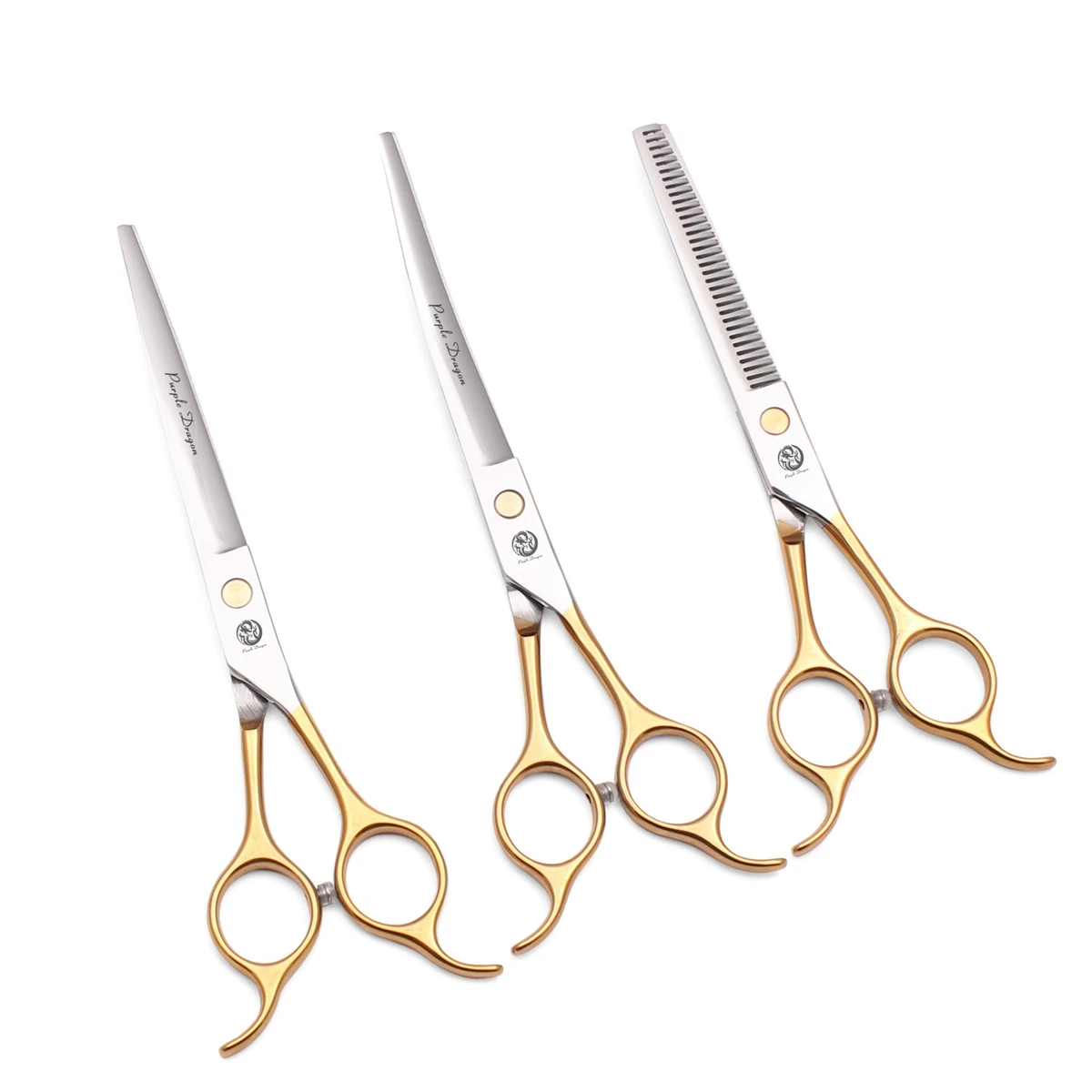 

Набор инструментов для стрижки собак, профессиональные ножницы из нержавеющей стали с фиолетовым драконом для груминга собак, Z3908