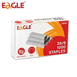 Eagle No.26/6 Staples,1/4”leg,3-Box Bulk Pack,3000 Pieces Total, 1000 Pcs per Box, Office and School Binding Accessories