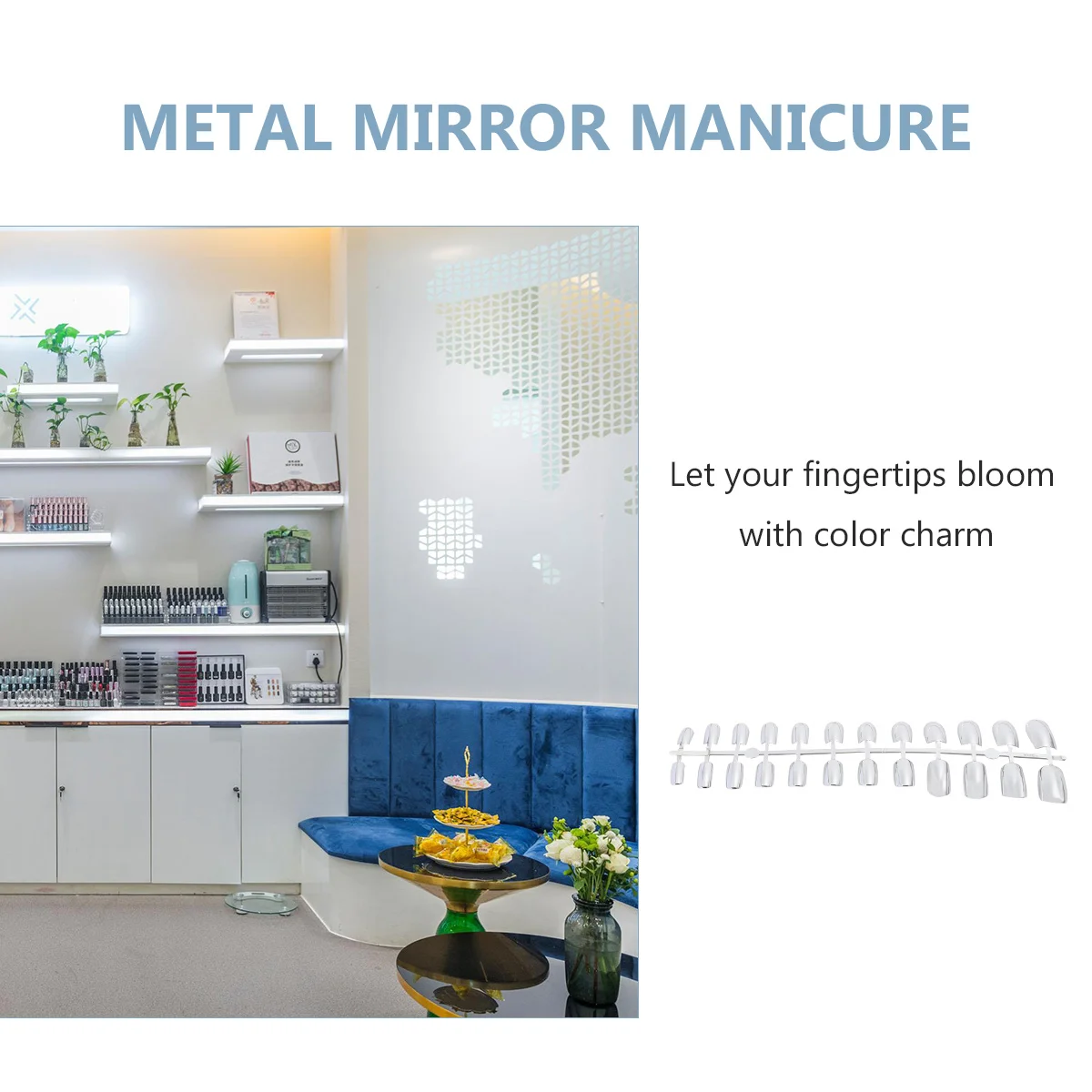 24枚入り プレミアムメタリックミラーネイルデカール きらめく反射ステッカー 簡単DIYネイルアート 全ての機会に使えるお祝いデコレーション