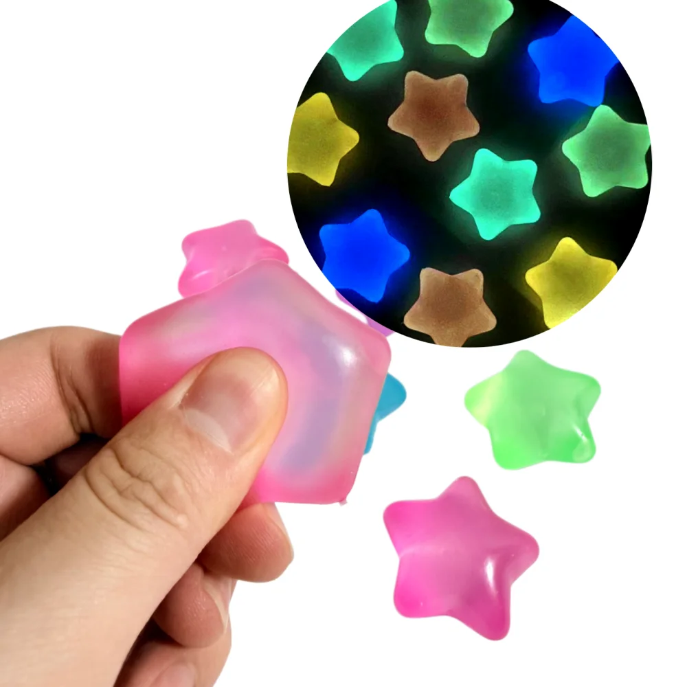 New Stress Relief Toy Luminous Stars Squeeze Toy Anti-stress Toy Desk Fidget Toy For Friend Christmas Gift