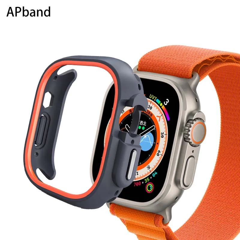 Funda de TPU para Apple Watch Ultra 49mm, carcasa protectora de goma para iWatch Series 8, 7, 6, 5, 4 SE, 44mm, 40mm, 45mm, 41mm, 44