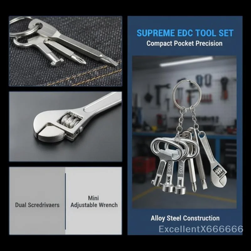1/6Pcs Multiple Screwdriver Bits Pullover Screwdrivers Wrench Kits Keychain Home Repair Tools For Various Solutions