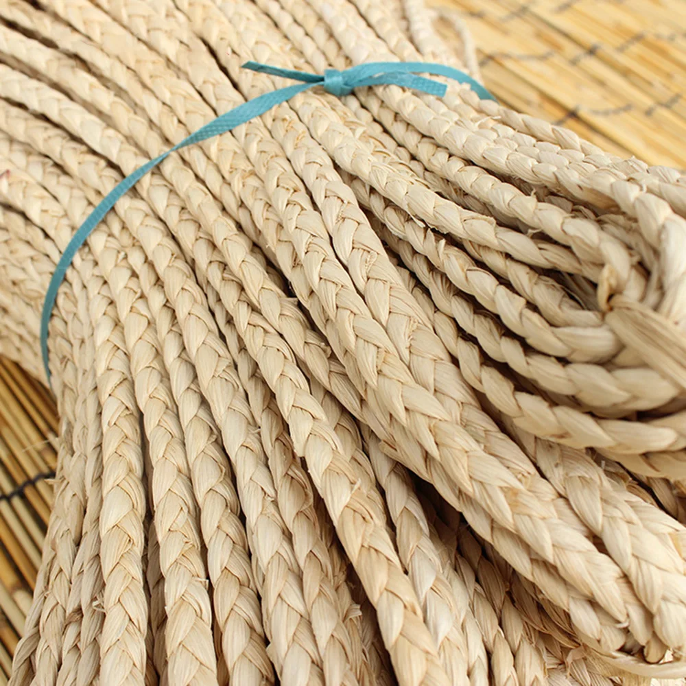 1PC 4M 3 Strand Corn Husk Straw Material Rattan Weaving Braid Straw Materials For Furniture Bag DIY Handmade Decor Craft