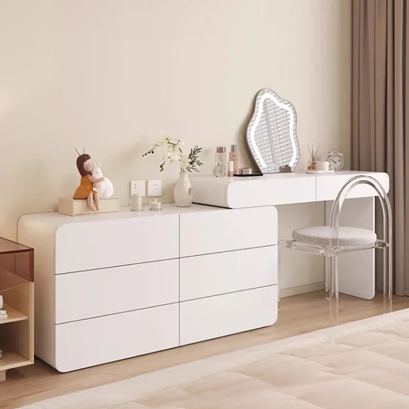 Portable Makeup Toilet Nail Salon Furniture Wooden Stand Bedroom Luxury Comfortable Home Bedside Table Cajonera Aesthetic Room