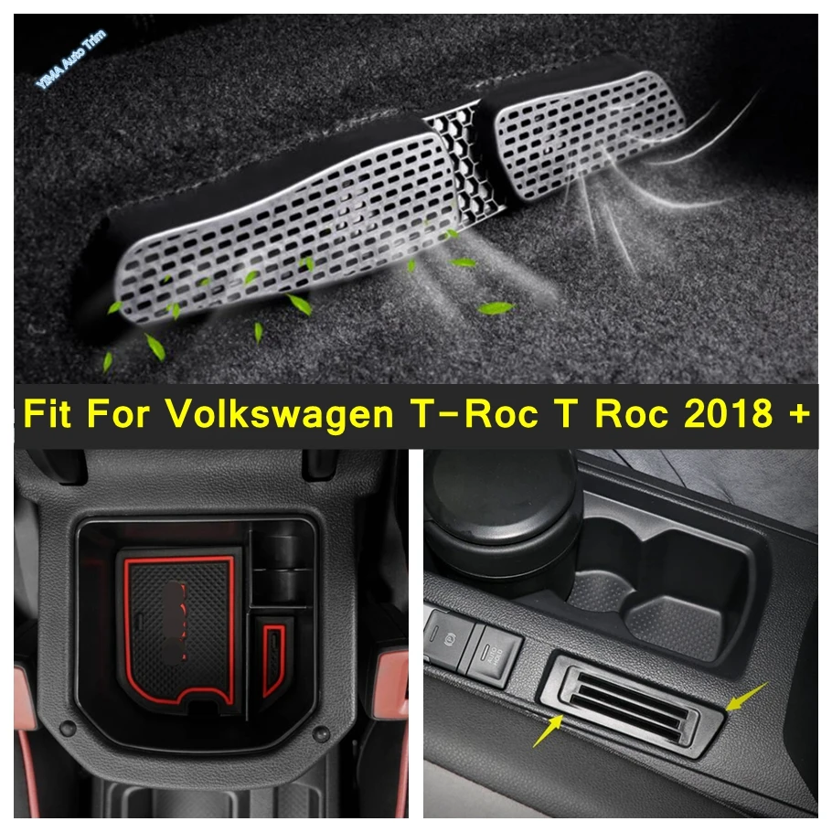 

Under Seat Air Condition Duct Vent Cover / Center Storage Box / Card Organizer For Volkswagen T-Roc T Roc 2018 - 2022 Interior