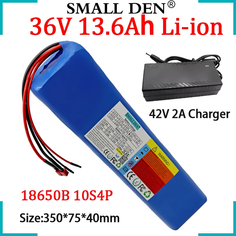 

36V 13.6Ah NCR18650B 10S4P ebike Lithium Battery Pack 10S4P 250-500W Electric car motorcycle Motor Li-ion Cells+42V 2A Charger