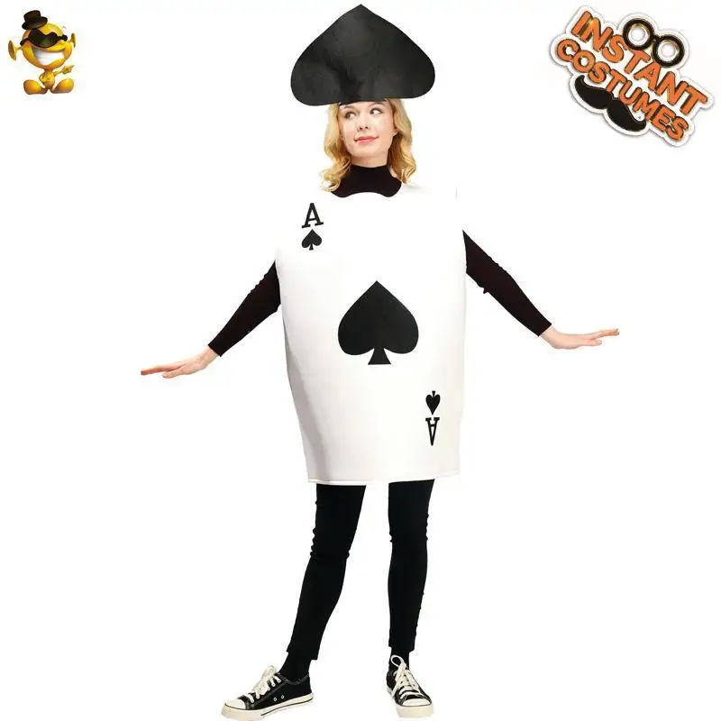 loween-ex-prank-poker-card-funny-sponge-stage-performance-costume-role-plang-cosplay-women's-evening-gown-pu-material
