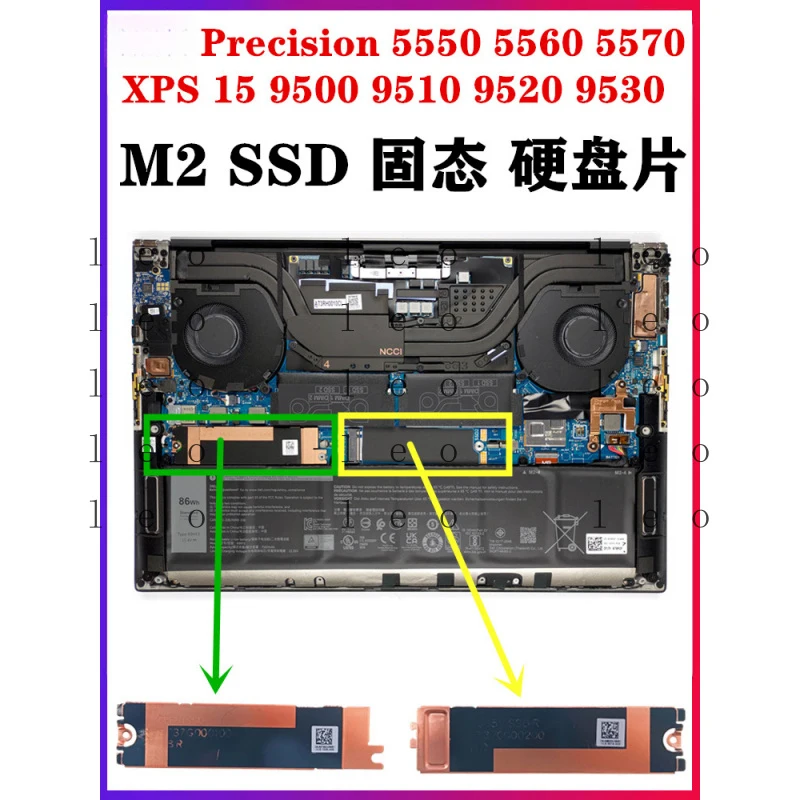 

Для Dell XPS15 9500 9510 9520 9530, Precision 5550 5560 5570: кронштейн для твердотельного накопителя M.2 SSD с радиатором охлаждения, 06N16 3JJDG