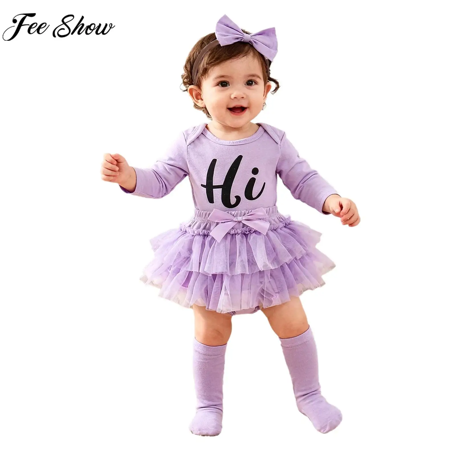 

Милый милый комбинезон для крещения и свадьбы для новорожденных девочек, боди с длинными рукавами и повязкой на голову, весенне-осенний комплект одежды