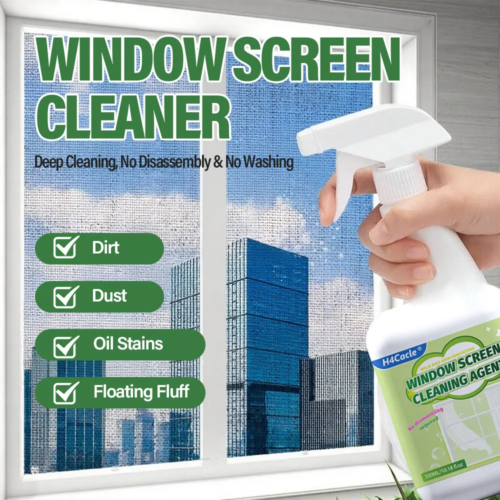 Spray de limpieza de pantallas de ventanas, pantalla de sala de cocina, descalcificación y limpieza del hogar, multifuncional, limpiador de filtro de aire acondicionado