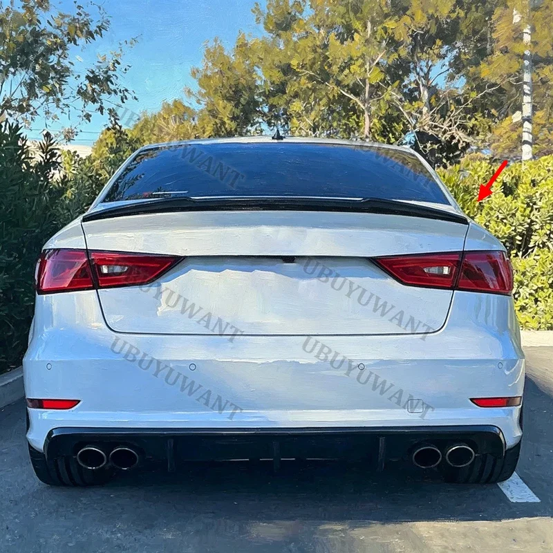 FOR AUDI A3 S3 RS3 8V Limousine Sedan V Style 2013-2020 Rear Trunk Spoiler Wing Top Tail Lip Spoiler Diffuser Auto Parts view 2