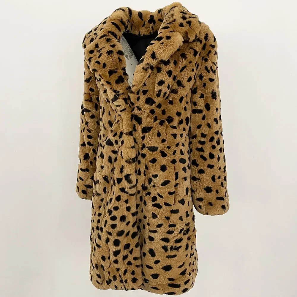 本物のウサギの毛皮のジャケット 暖かい女性用ファッション 2025年秋冬新作 天然ウサギの毛皮のコート カジュアル ロングベルト付き毛皮のオーバーコート 女性用