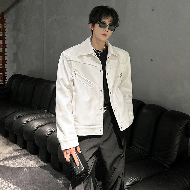 

Утепленная кожаная куртка в стиле ретро для мужчин, осенне-зимняя верхняя одежда, американская мотоциклетная куртка с деконструированными наплечниками