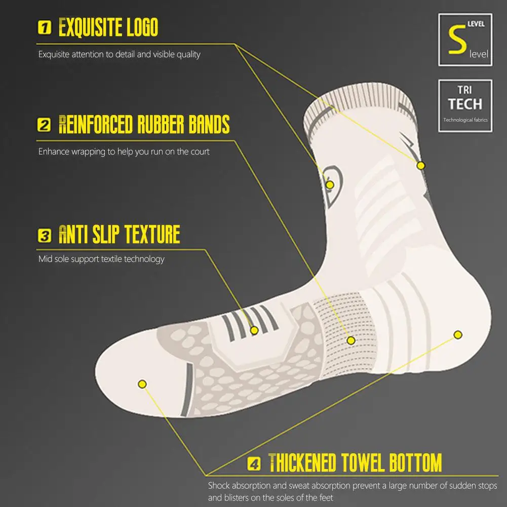 Calzini da basket Traspiranti Morbidi e confortevoli Allevia l'affaticamento Calzini da corsa da basket da uomo di media lunghezza