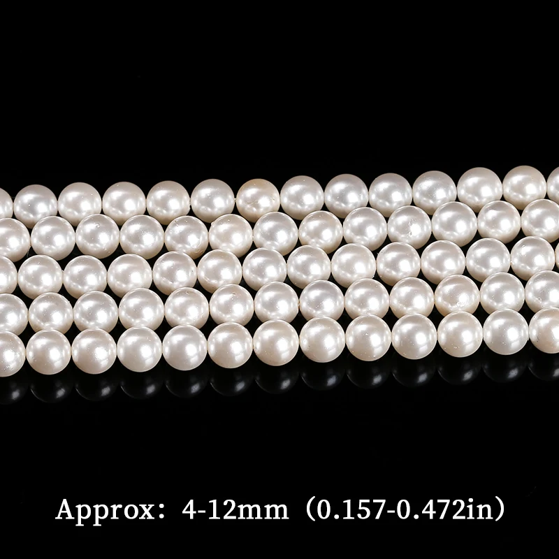 7A White Shell Imitaton Pearl Bead Round Loose Spacer 4 6 8 10mm For Jewelry Making Diy Necklace Bracelet Earrings Accessory 15