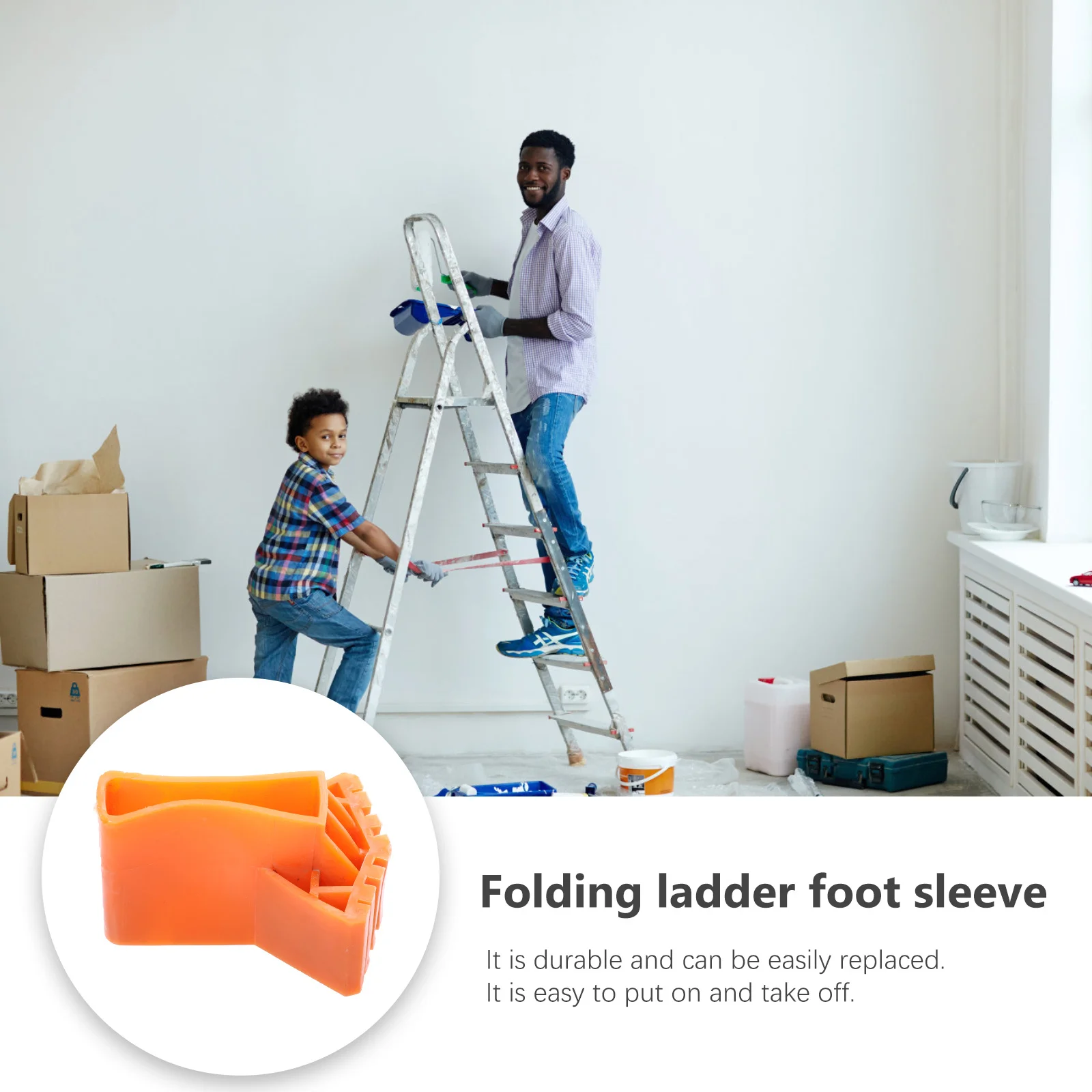 

1Set Ladder Feet Covers Non-Slip Design Durable Rubber Mat Anti-Corrosion Stable Use Home Safety Extension Ladder Foot Protector