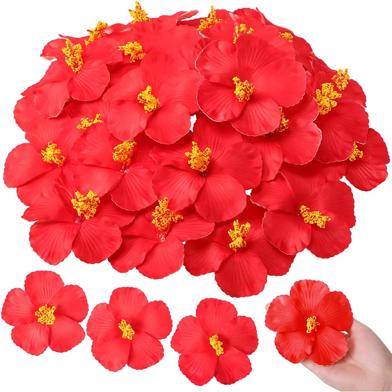 5/10 Stück künstliche Blumen, 9 cm, künstliche Blumen, Sommer, Hawaii, tropischer Strand, Geburtstagsfeier, Hochzeit, Tischdekoration, DIY-Haardekoration – Detail 9