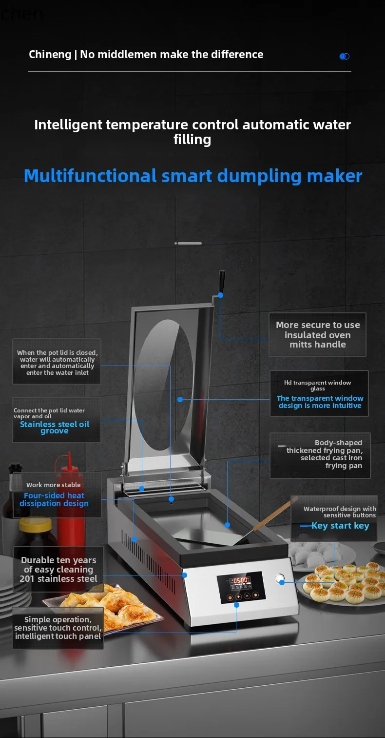LXC Macchina per pancake elettrica automatica per gnocchi di frittura automatica Catering Grande pentola multifunzionale Forno per panini per friggere