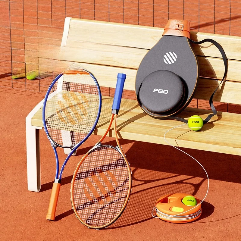 ensemble-de-raquettes-de-tennis-fed-pour-debutants-et-etudiants-avec-kit-de-rebond-pour-enfants-en-alliage-d'aluminium-pour-entrainement-sur-terrain-dur