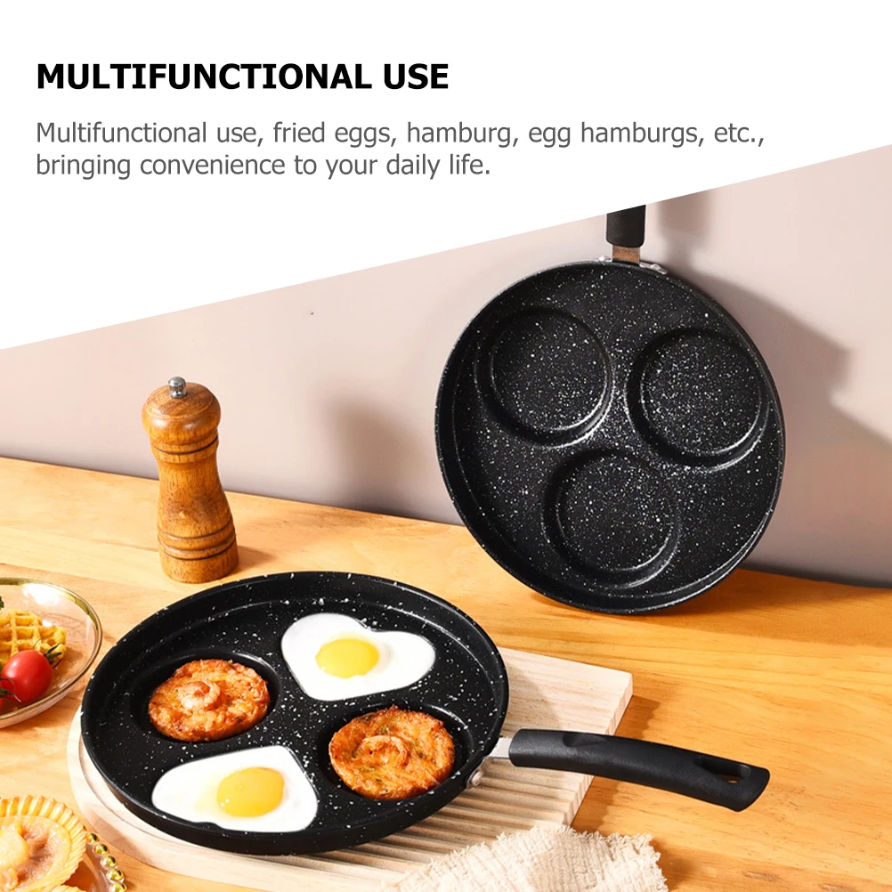 

Round 10 Inch Non-Stick Frying Pan Multi-Function Breakfast Egg Pan For Use Handle Pancake Cookware