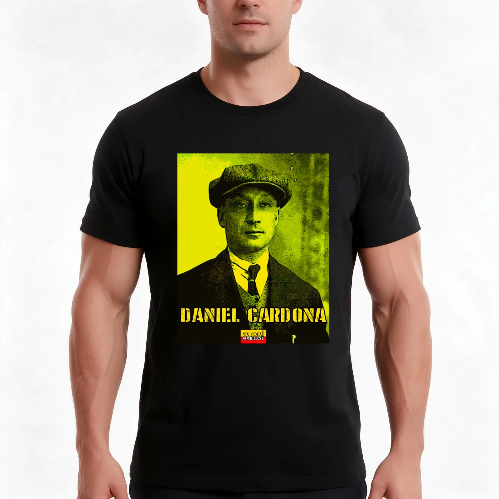 Daniel Cardona T-Shirt, Summer Casual Cotton Tee, Oversized Streetwear Tops, Vintage Graphic Print, Loose Fit Short Sleeve