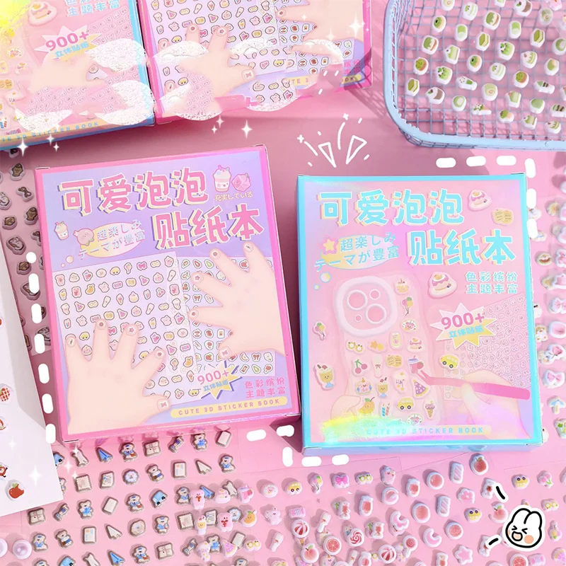 

1 Box Cute Bubble Stickers Cartoon 3D Stereoscopic Stickers Handmade Decorative Materials DIY Booklets Guka Landscape Stickers