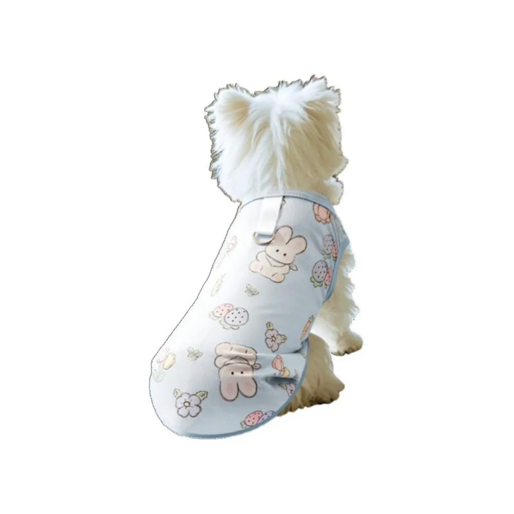 

Cute Cartoon Dog Vest Cool Soft Dog Clothes Quick-drying Polyester Fiber Cat T-shirt for Pets