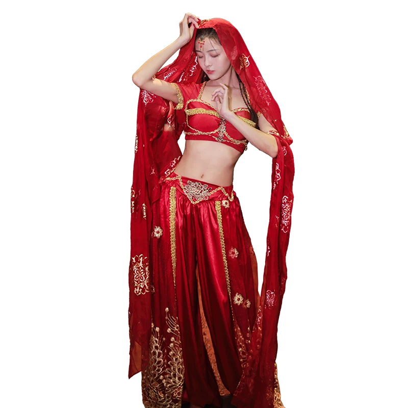 Bauchtanz Genie Jasmine Arabische Bauchtänzerin Prinzessin Aladdin Kostüm Halloween 2-teiliges Set (Oberteilhose)