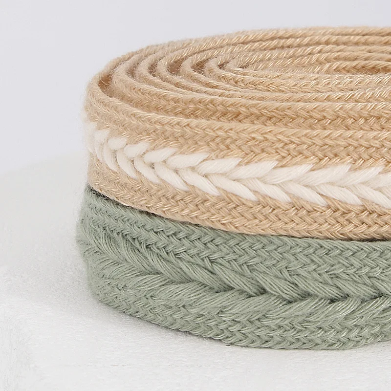 Simple color blocked woven shoelaces with high aesthetic value, versatile casual shoes, anti slip and durable shoelaces