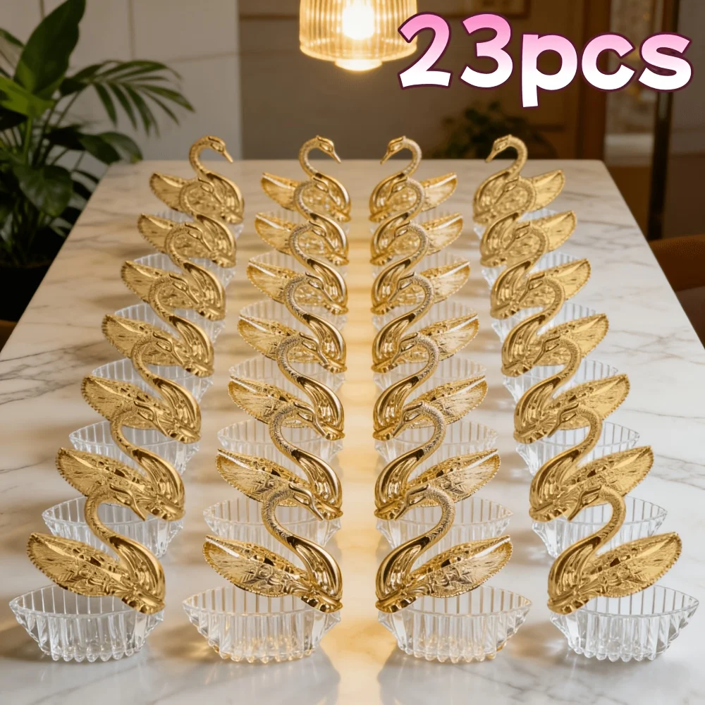 23pcs Swan Shaped Wedding Decoration Boxes Creative Acrylic Plastic Design Not Easy to Deform Suitable for Wedding Banquet Rando