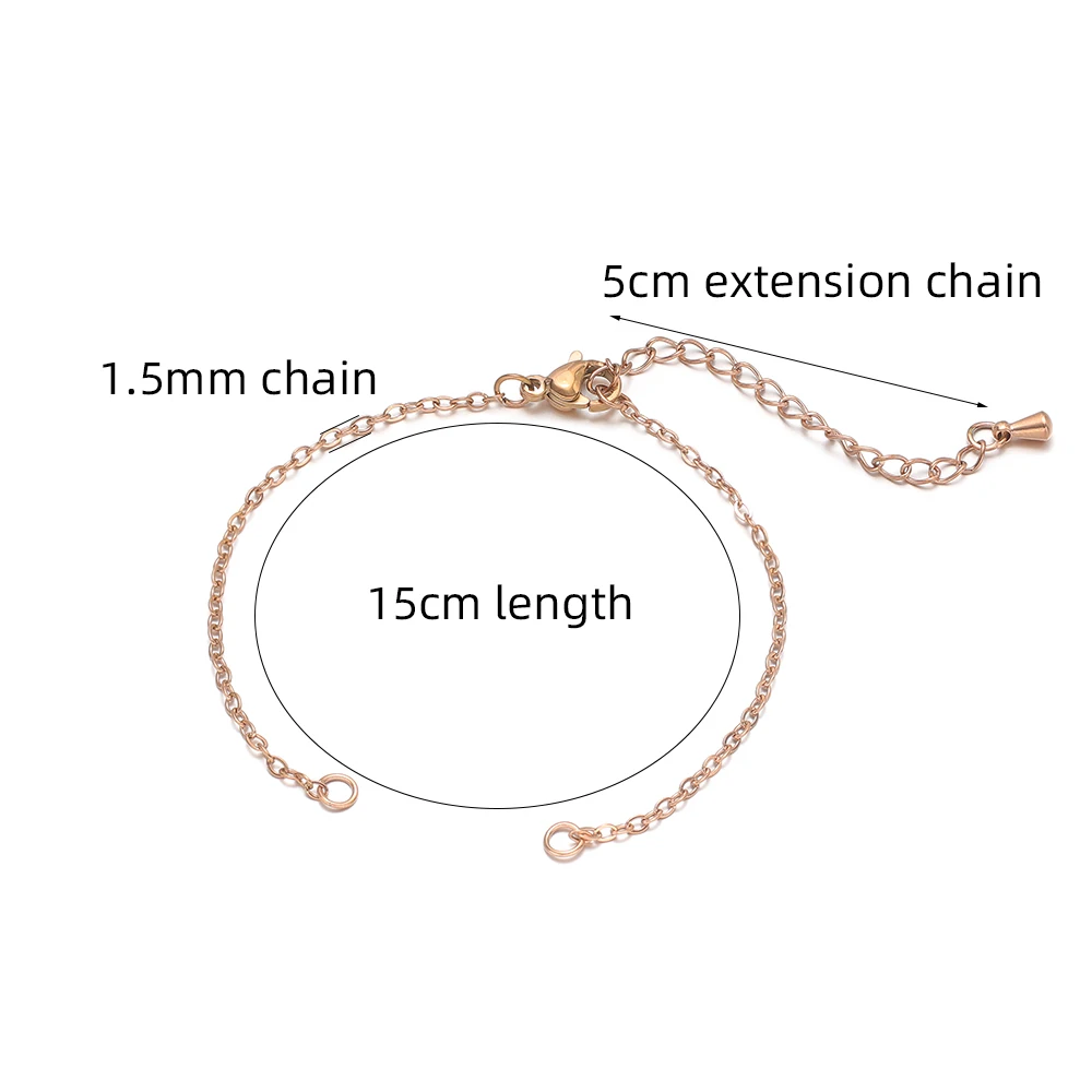 5pcs Stainless Steel Adjustable Bracelets for DIY Making