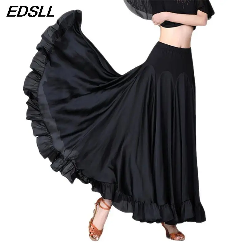 New Style Adult Modern Dance Long Skirt Standard Big Swing Dance Costume Spanish Flamenco Ballroom Skirt Waltz Dance Wear