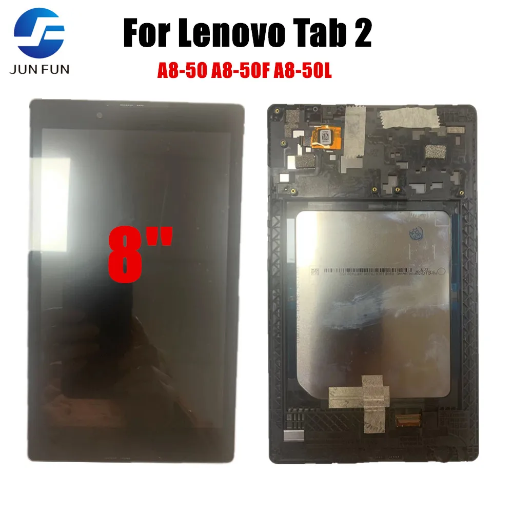 8 inch Touch Screen and lcd display matrix With Frame Assembly For Lenovo Tab 2 A8-50 A8-50F A8-50L ZA04 A8-50LC LCD Display