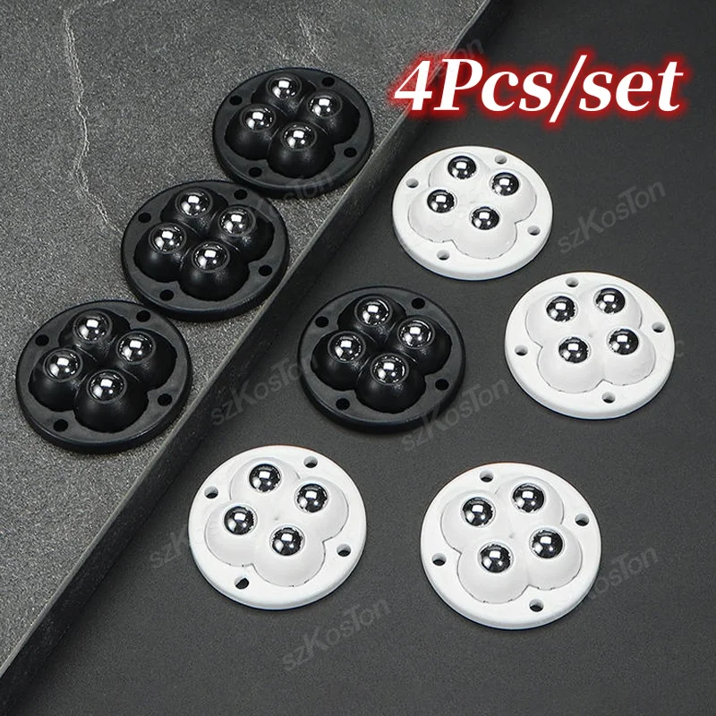 4PCS Non Punching Adhesive Furniture Ball Universal Pulley Household Mobile Base Accessory Trash Can Bottom Rotating Ball Wheel