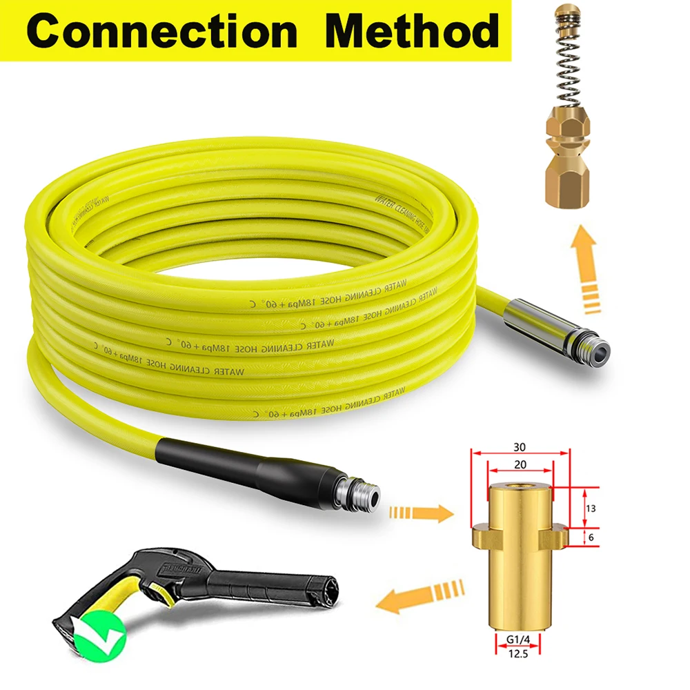 High Pressure Hose Nozzle Sewer Nozzle Sewer Piping Cleaning Pressure Washer Hose Pipe Cleaner Adapter Opens Clogging of Sewage