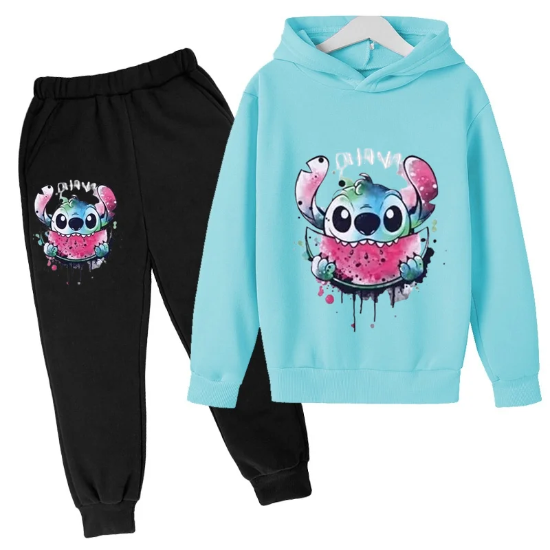 

Kids Spring and Autumn Hot selling Hoodie Men's and Women's Hoodie Set 2-12 Years Old Casual Outdoor Sports Top+Pants Stitch