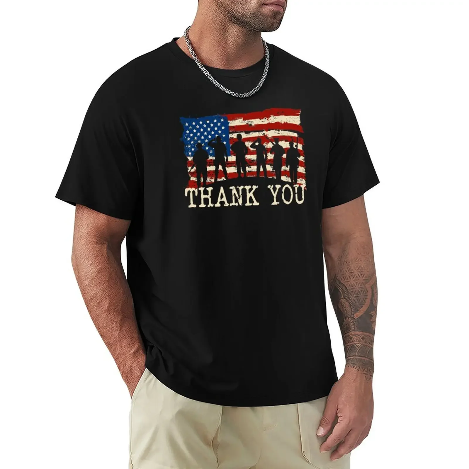 

American Flag Thank you Veterans T-Shirt quick-drying blacks clothes for men