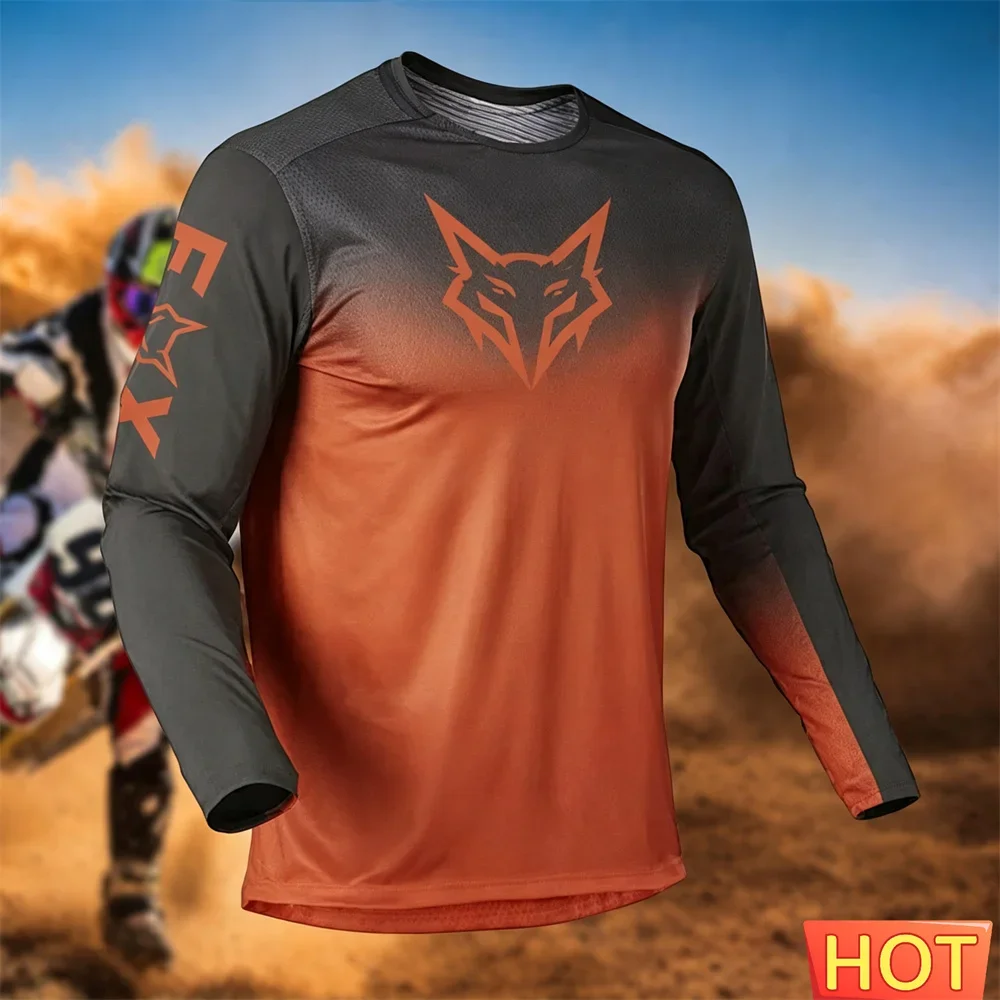 Herren Motorrad-Abenteuer-Shirt, Sommer-Mountainbike-Offroad-Langarm-Trainings-Top, 3D Herren Motorrad-T-Shirt – Detail 3