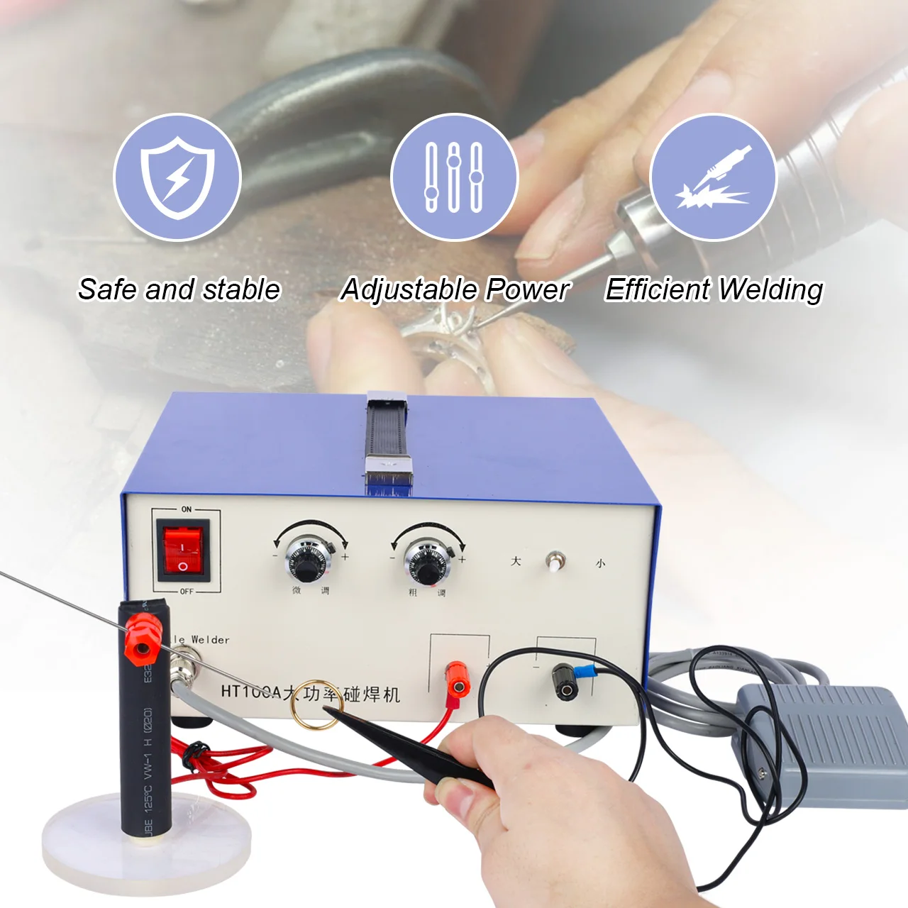 NIPUIKA High Power 100A Spot Welding Machine Handheld Small Laser Welder Jewelry Coil Bracelet Interface Soldering Tool