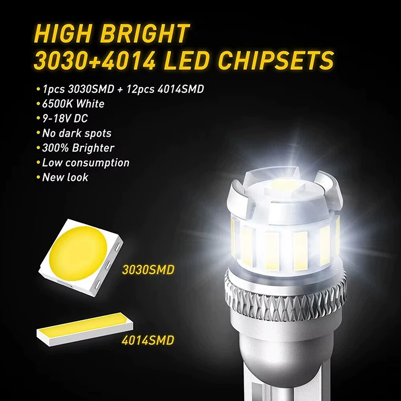 

Супер яркие белые светодиодные лампы 6500K, без ошибок Canbus для салона и багажника автомобиля, прямая замена T10 W5W 1944, 2 шт.