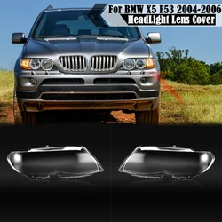 Right Left Headlight Cover Shell Car Headlight Glass Lens Transparent Lampshade Replacement For BMW X5 E53 2004 2005 2006 2007